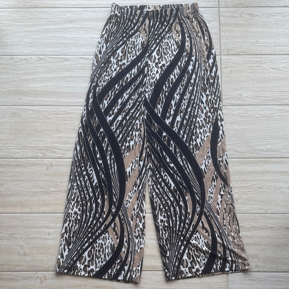 Chico's Black and Brown Wide Leg Pants
